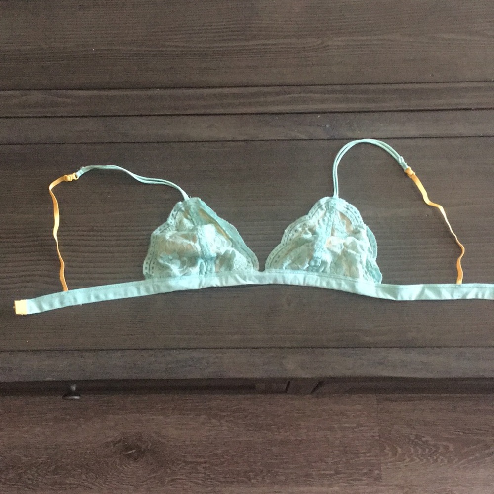 Teal/mustard lace bralette size L